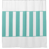 Strepen in het midden. Licht Blauwgroen en wit. Douchegordijn (Voorkant)