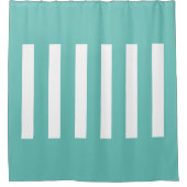 Strepen in het midden. Licht Blauwgroen en wit. Douchegordijn (Voorkant)