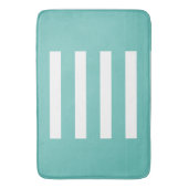 Strepen in het midden. Licht teal en wit. Badmat (Voorkant Verticaal)
