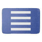 Strepen in het midden. Middelblauw en wit. Badmat (Voorkant)