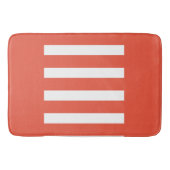 Strepen in het midden. Oranje rood en wit. Badmat (Voorkant)