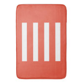 Strepen in het midden. Oranje rood en wit. Badmat (Voorkant Verticaal)