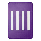 Strepen in het midden. Royal Paarse en wit. Badmat (Voorkant Verticaal)