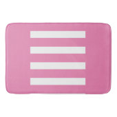 Strepen in het midden. Roze en wit. Badmat (Voorkant)