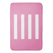 Strepen in het midden. Roze en wit. Badmat (Voorkant Verticaal)