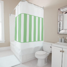 Strepen in het midden. Salie en wit. Douchegordijn