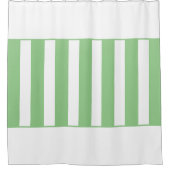 Strepen in het midden. Salie en wit. Douchegordijn (Voorkant)