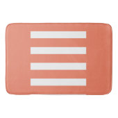 Strepen in het midden. Zalm en wit. Badmat (Voorkant)