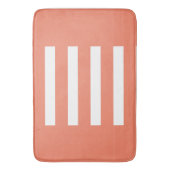 Strepen in het midden. Zalm en wit. Badmat (Voorkant Verticaal)