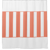 Strepen in het midden. Zalm en wit. Douchegordijn (Voorkant)