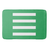Strepen in het midden. Zeegroen en wit. Badmat (Voorkant)