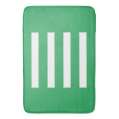 Strepen in het midden. Zeegroen en wit. Badmat (Voorkant Verticaal)