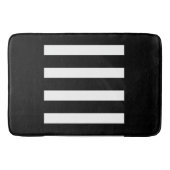 Strepen in het midden. Zwart-Wit. Badmat (Voorkant)