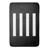 Strepen in het midden. Zwart-Wit. Badmat (Voorkant Verticaal)