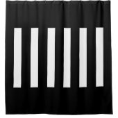 Strepen in het midden. Zwart-Wit. Douchegordijn (Voorkant)