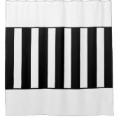 Strepen in het midden. Zwart-Wit. Douchegordijn (Voorkant)