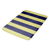 Strepen in marineblauw en geel badmat (Gekanteld)