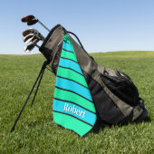 Strepen in ontwerp golfhanddoek (Groen)