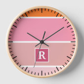 strepen in roze, wit en oranje met monogram (Voorkant)