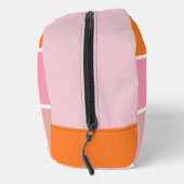 strepen in roze, wit en oranje met monogram toilettasje (Rechts)