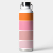strepen in roze, wit en oranje met monogram waterfles (Achterkant)
