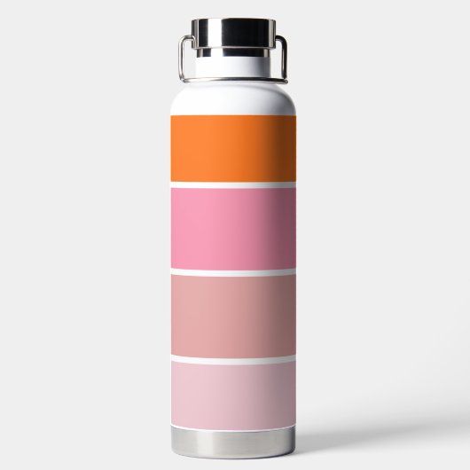 strepen in roze, wit en oranje met monogram waterfles (Achterkant)