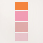 strepen in roze, wit en oranje met monogram yogamat (Achterkant)