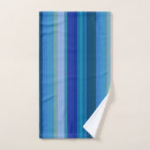 Strepen in tinten blauw bad handdoek (Handdoek)
