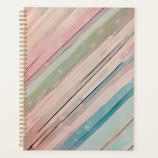 Strepen in zachte tinten planner (Voorkant)