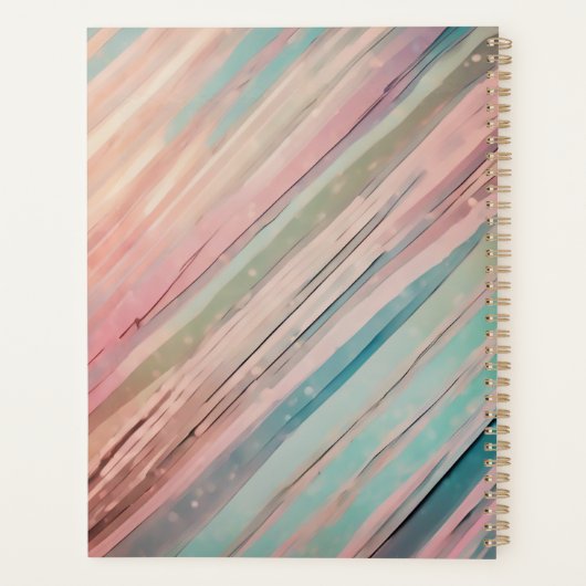 Strepen in zachte tinten planner (Achterkant)
