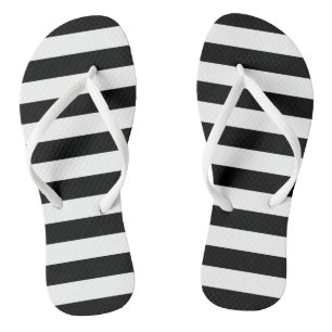 Strepen in zwart Sandalen Teenslippers