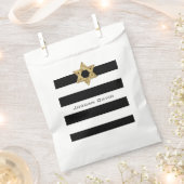 Strepen in zwart-wit met gouden ster van David Bedankzakje (Geknipt)
