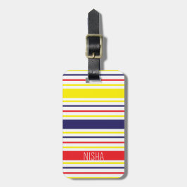 Strepen Kleurrijk Modern Reizen Gepersonaliseerd Bagagelabel