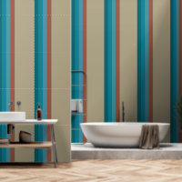 Strepen Koel Blauw Aqua Bruin Roest Stone Grijze O