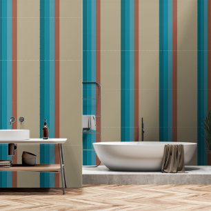 Strepen Koel Blauw Aqua Bruin Roest Stone Grijze O Behang
