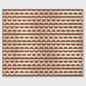 Strepen Lijn Hart Champaigne Goud Bourgondië Maroo Cadeaupapier (Vlak)