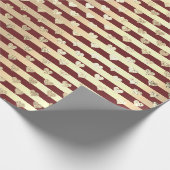 Strepen Lijn Hart Champaigne Goud Bourgondië Maroo Cadeaupapier (Hoek)