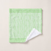 Strepen Lime Groene en Witte Handdoek (Wasdoekje)