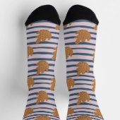  strepen met bladpatroon Naadloos Herfst Sokken (Top)