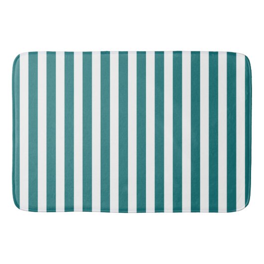 strepen met blauwgroen en wit snoep badmat (Voorkant)
