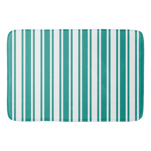strepen met blauwgroen en wit snoep badmat (Voorkant)