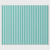 strepen met blauwgroen en wit snoep cadeaupapier (Vlak)