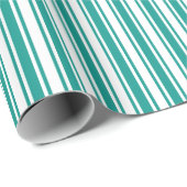 strepen met blauwgroen en wit snoep cadeaupapier (Rol Hoek)