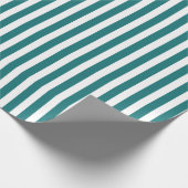 strepen met blauwgroen en wit snoep cadeaupapier (Hoek)