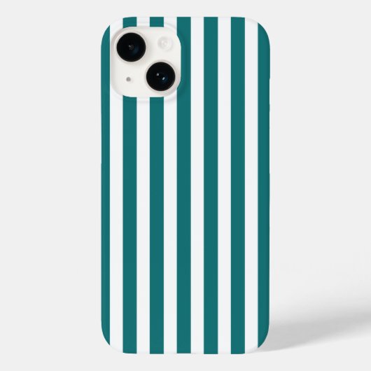strepen met blauwgroen en wit snoep Case-Mate iPhone case (Achterkant)