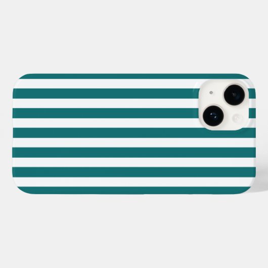 strepen met blauwgroen en wit snoep Case-Mate iPhone case (Achterkant (horizontaal))