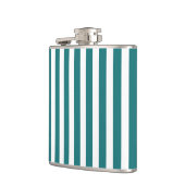 strepen met blauwgroen en wit snoep heupfles (Links)