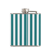 strepen met blauwgroen en wit snoep heupfles (Achterkant)