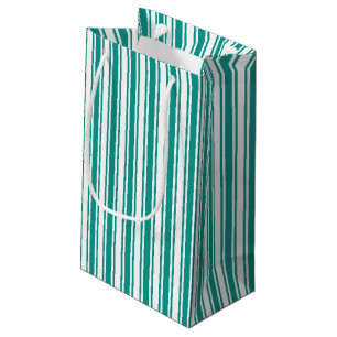 strepen met blauwgroen en wit snoep klein cadeauzakje