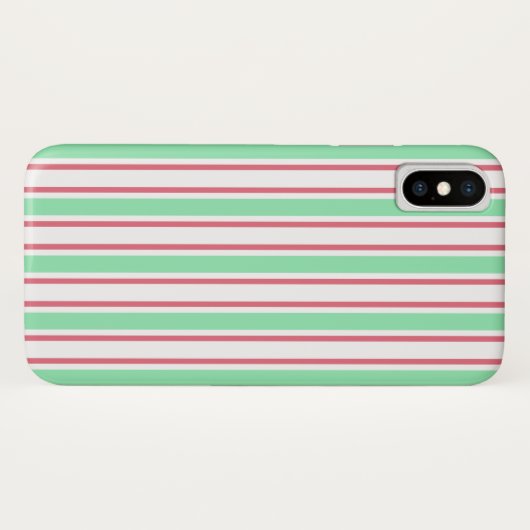 strepen met gemint groen, roze en wit snoep Case-Mate iPhone case (Achterkant (horizontaal))